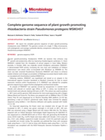Complete genome sequence of plant growth-promoting rhizobacteria strain Pseudomonas protegens WSM3457