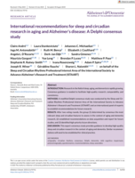 International recommendations for sleep and circadian research in aging and Alzheimer's disease: A Delphi consensus study