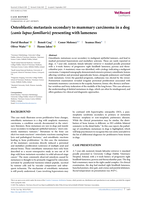 Osteoblastic metastasis secondary to mammary carcinoma in a dog (canis lupus familiaris) presenting with lameness