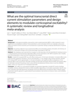 What are the optimal transcranial direct current stimulation parameters and design elements to modulate corticospinal excitability? A systematic review and longitudinal meta-analysis