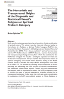 The Humanistic and Transpersonal Origins of the Diagnostic and Statistical Manual’s Religious or Spiritual Problem Category