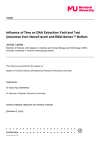 Influence of Time on DNA Extraction Yield and Test Outcomes from HemaTrace® and RSID-Semen™ Buffers