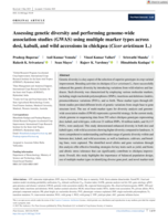 Assessing genetic diversity and performing genome-wide association studies (GWAS) using multiple marker types across desi, kabuli, and wild accessions in chickpea (Cicer arietinum L.)