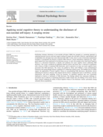 Applying social cognitive theory to understanding the disclosure of non-suicidal self-injury: A scoping review