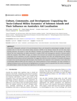 Culture, Community, and Development: Unpacking the ‘Socio-Cultural Milieu Dynamics’ of Solomon Islands and Their Influence on Australia's Aid Localisation