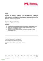 Impact of Dietary Patterns and Multidomain Lifestyle Interventions on Cognitive Decline and cerebral Alzheimer’s disease-related biomarkers