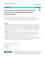 Rare variation in neurological disease genes and its role in multiple sclerosis mimicry and phenotype