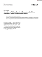 Correction to “Release Kinetics of Boron in Acidic Soils as Affected by Calcium Form Different Sources”