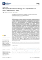 ESG Signals, Investor Psychology and Corporate Financial Policy: A Bibliometric Study