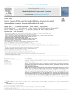Latent classes of trial reporting and publication practices in spinal manipulation research: a meta-epidemiological study