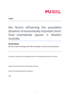 Key factors influencing the population dynamics of economically important short-lived invertebrate species in Western Australia