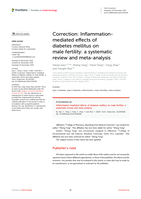 Correction: Inflammation-mediated effects of diabetes mellitus on male fertility: a systematic review and meta-analysis