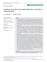 Guidelines to identify and quantify biodiversity co‐benefits of carbon plantings