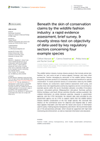 Beneath the skin of conservation claims by the wildlife fashion industry: a rapid evidence assessment, brief survey, & novelty stress-test on objectivity of data used by key regulatory sectors concerning four example species