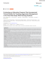 Evaluating an Education Program That Incorporated Virtual Reality for Teaching Aggression Management: A Pre-Post Pilot Study With Nursing Students