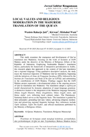 Local Values and Religious Moderation in the Madurese Translation of the Qur'an