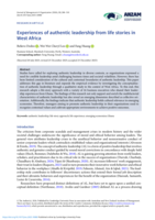 Experiences of authentic leadership from life stories in West Africa