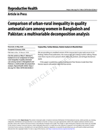 Comparison of urban-rural inequality in quality antenatal care among women in Bangladesh and Pakistan: a multivariable decomposition analysis