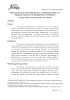 Financing Decision, Ownership Structure and Dividend Policy (An Empirical Analysis of the Banking Sector of Pakistan)