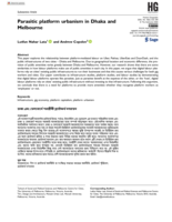 Parasitic platform urbanism in Dhaka and Melbourne