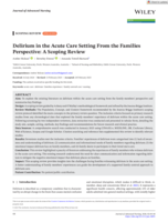 Delirium in the Acute Care Setting From the Families Perspective: A Scoping Review
