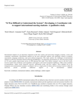 “It was difficult to understand the system”: developing a coordinator role to support international nursing students- A qualitative study