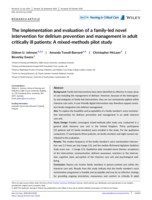 The implementation and evaluation of a family‐led novel intervention for delirium prevention and management in adult critically ill patients: A mixed‐methods pilot study