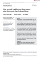 New tech, old exploitation: Gig economy, algorithmic control and migrant labour