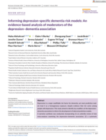 Informing depression-specific dementia risk models: An evidence-based analysis of moderators of the depression–dementia association