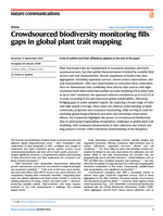 Crowdsourced biodiversity monitoring fills gaps in global plant trait mapping