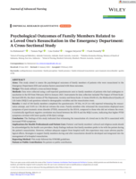 Psychological Outcomes of Family Members Related to a Loved One's Resuscitation in the Emergency Department: A Cross-Sectional Study