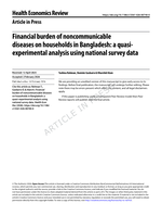 Financial burden of noncommunicable diseases on households in Bangladesh: a quasi-experimental analysis using national survey data