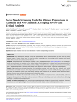 Social Needs Screening Tools for Clinical Populations in Australia and New Zealand: A Scoping Review and Critical Analysis