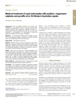 Medical treatment of sand enteropathy with psyllium, magnesium sulphate and paraffin oil in 54 Western Australian equids