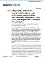 Effectiveness of probiotic supplementation on growth performance, gut microbiota, and&nbsp;Salmonella reduction in broiler chicks challenged with Salmonella Typhimurium