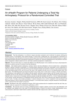 An eHealth Program for Patients Undergoing a Total Hip Arthroplasty: Protocol for a Randomized Controlled Trial