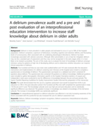 A delirium prevalence audit and a pre and post evaluation of an interprofessional education intervention to increase staff knowledge about delirium in older adults