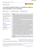 Local climate and genetic influence on intraspecific variation in torpor physiology of a cave-roosting bat