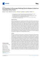 It’s Premature to Encourage Working Cats for Rodent Control on Australian Dairy Farms