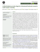Artificial habitats provide refuge for a threatened freshwater mussel in south-western Australia