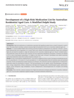 Development of a High-Risk Medication List for Australian Residential Aged Care: A Modified Delphi Study