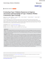 Evaluating Type 1 Diabetes Resources to Improve Awareness and Knowledge of Type 1 Diabetes Within Community Sport Settings