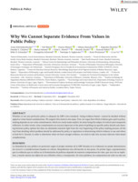 Why We Cannot Separate Evidence From Values in Public Policy