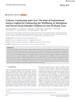 Culture, Connection and Care: The Role of Institutional Justice Capital for Enhancing the Wellbeing of Aboriginal and Torres Strait Islander Children in Out-Of-Home Care