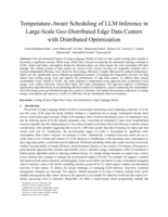 Temperature-Aware Scheduling of LLM Inference in Large-Scale Geo-Distributed Edge Data Centers with Distributed Optimization