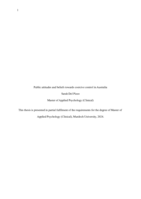Public attitudes and beliefs towards coercive control in Australia