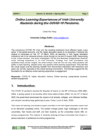 Online Learning Experiences of Irish University Students during the COVID-19 Pandemic