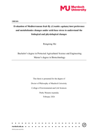 Evaluation of Mediterranean fruit fly (Ceratitis capitata) host preference and metabolomics changes under acid-base stress to understand the biological and physiological changes