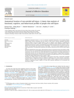 Anatomical location of non-suicidal self-injury: A latent class analysis of functional, cognitive, and behavioural profiles of people who self-injure