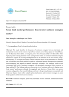 Green bond market performance: Does investor sentiment contagion matter?